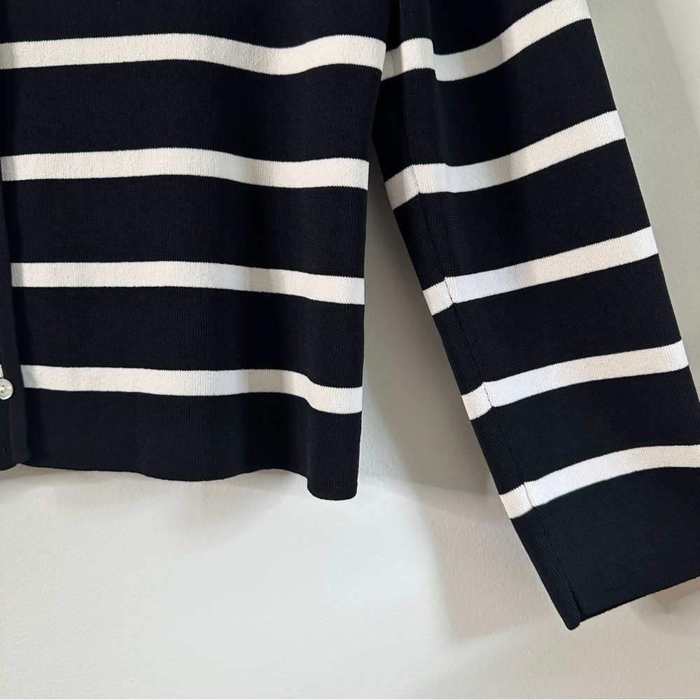 Vintage 90s Black and White Long Sleeve Nautical Summer Knit - Picture 5 of 6